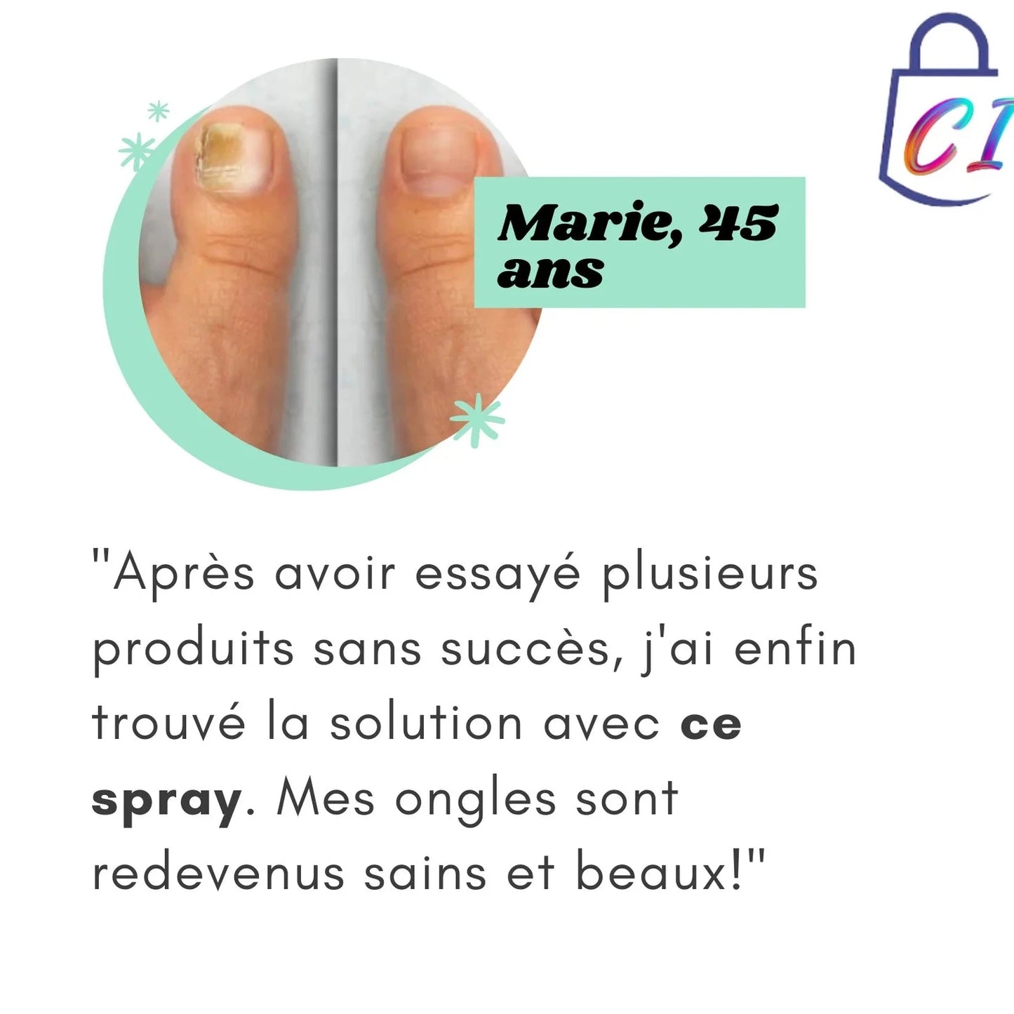 Spray réparateur antifongique pour les ongles.