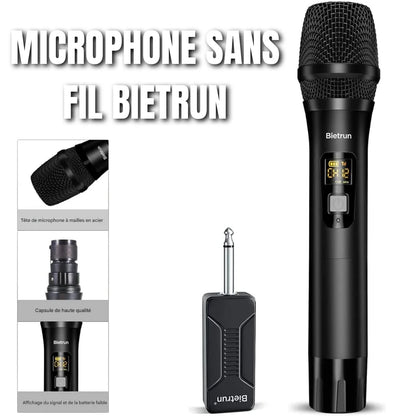 🎤 Microphone Sans Fil Bietrun – La Liberté de la Performance, La Clarté du Son 🎤