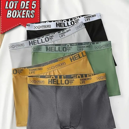 Lot de 5 Boxers Homme – Confort, Style et Fierté Ivoirienne.