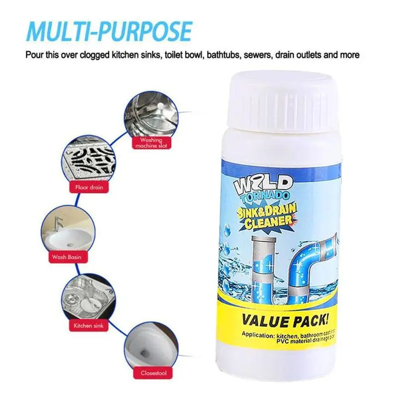 Pack de 5 nettoyants en poudre pour tuyaux d'évacuation.