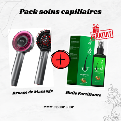 Brosse de Massage + Huile Fortifiante Offerte.