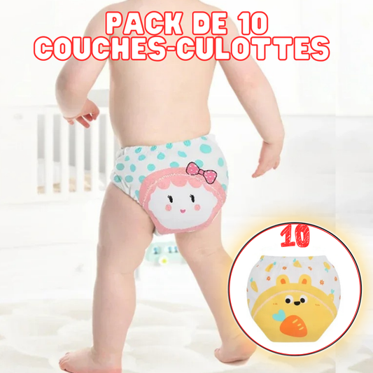 Pack de 10 Couches-Culottes Lavables pour Enfants.