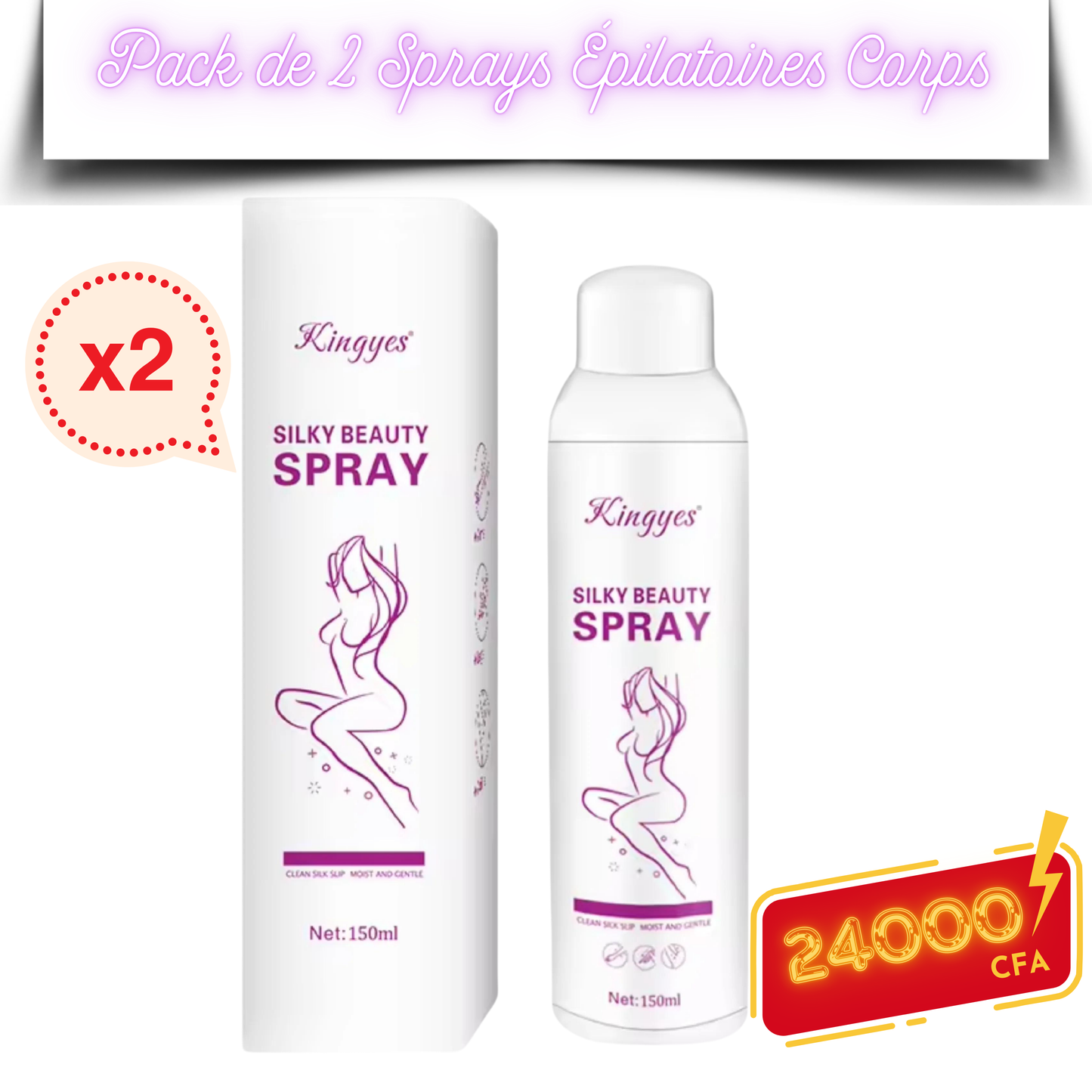 Pack de 2 Sprays Épilatoires Corps