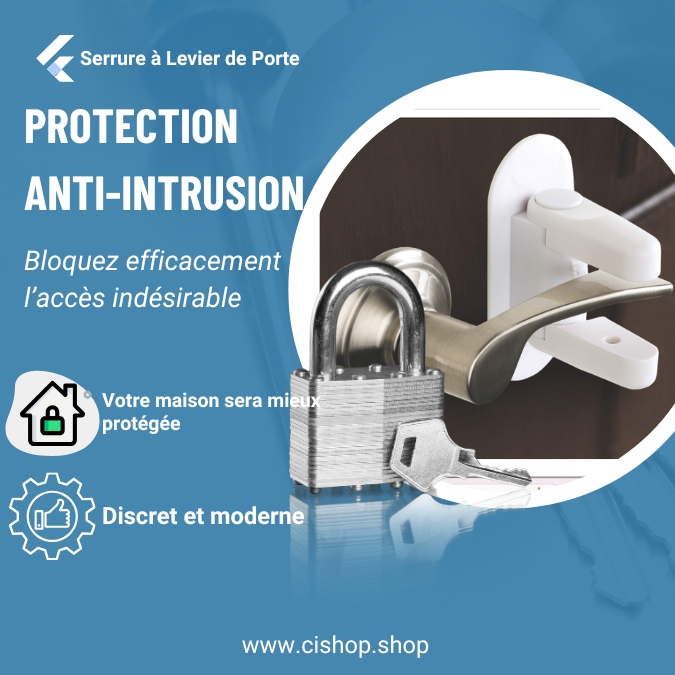 Serrure à Levier de Porte Universelle (2 Pack).