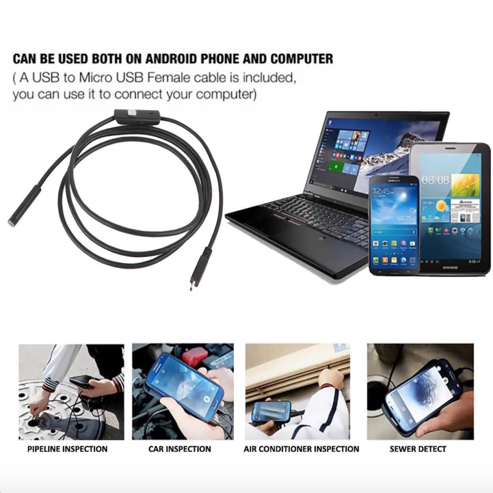 Mini Endoscope Android/PC 2 en 1.