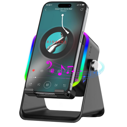 🎵📱 Support Téléphone avec Enceinte Bluetooth 5-en-1