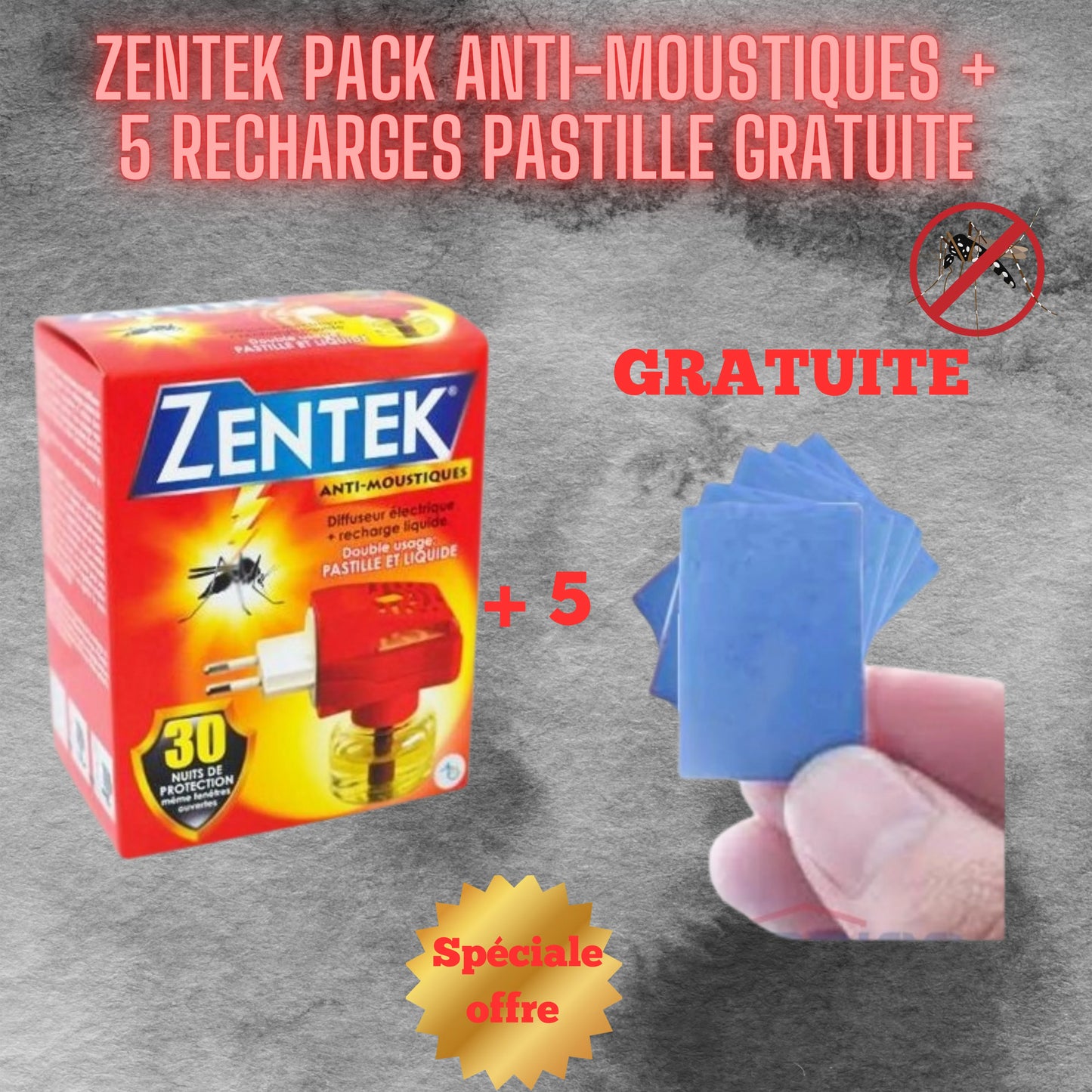 Zentek diffuseur électrique + 5 recharges pastille gratuits