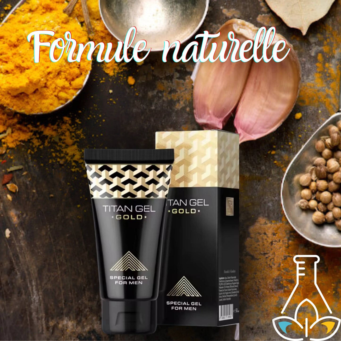 Pack de 2 Crèmes Gold Titan pour homme.