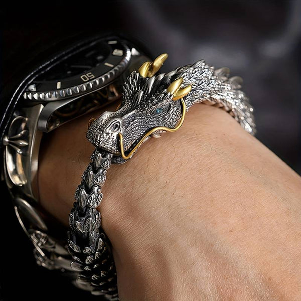 Bracelet Dragon Impérial - L’Élégance du Pouvoir Ancien.
