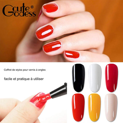 Lot de 7 stylos pour vernis à ongles gel de couleurs