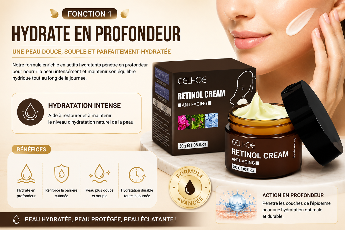 Crème Anti-Âge au Rétinol EELHOE.