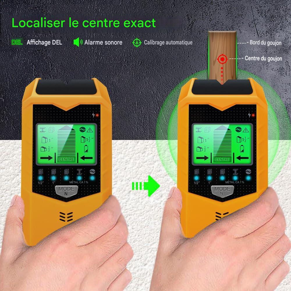 Détecteur de montants 5 en 1 avec écran LCD.