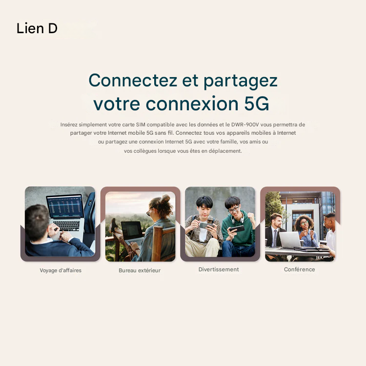 Routeur mobile 5G distribue Internet à 32 utilisateurs de D-Link.