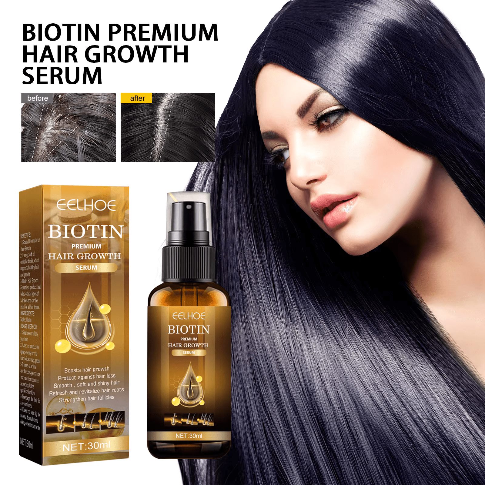 RegainCapil™ - Solution Naturelle Contre La Calvitie, Pousse Des Cheveux, Bio