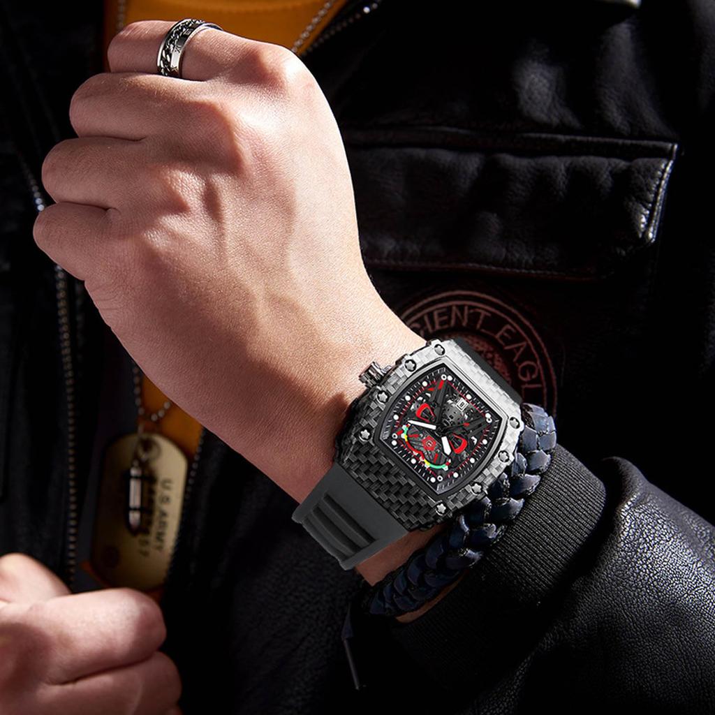 Montre Sport Luxe Carbone pour homme