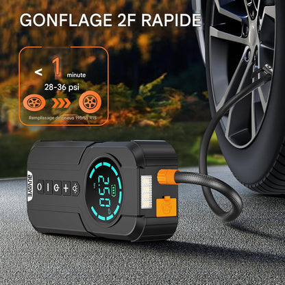 Démarreur de Batterie 4-en-1 avec Gonfleur Automatique.