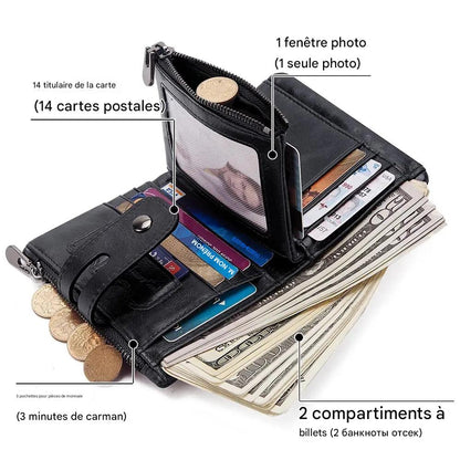 Portefeuille vintage avec chaîne.