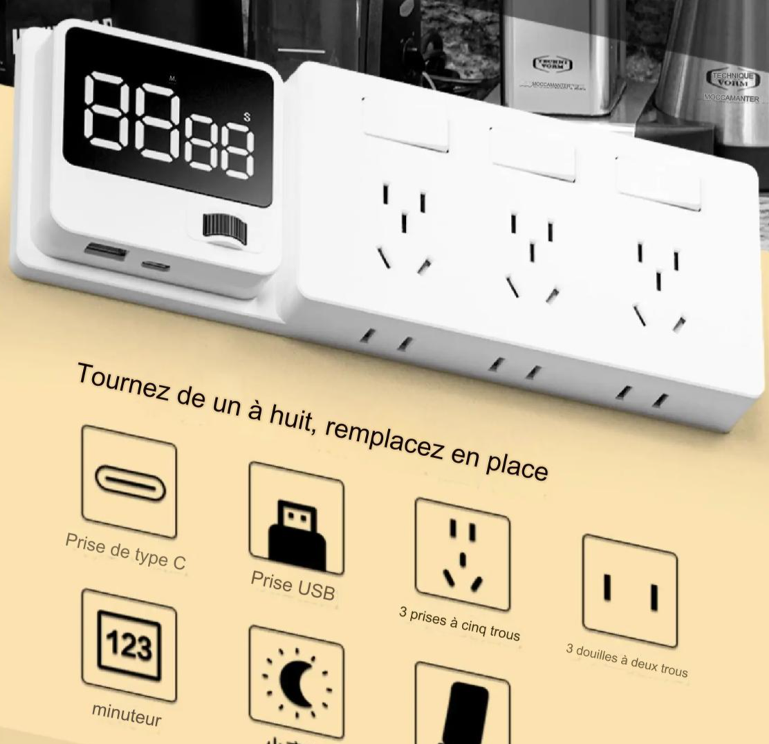 Prise d'extension intelligente multiprise.