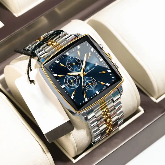 Montre de Luxe Homme – Élégance Carrée, Précision Infinie