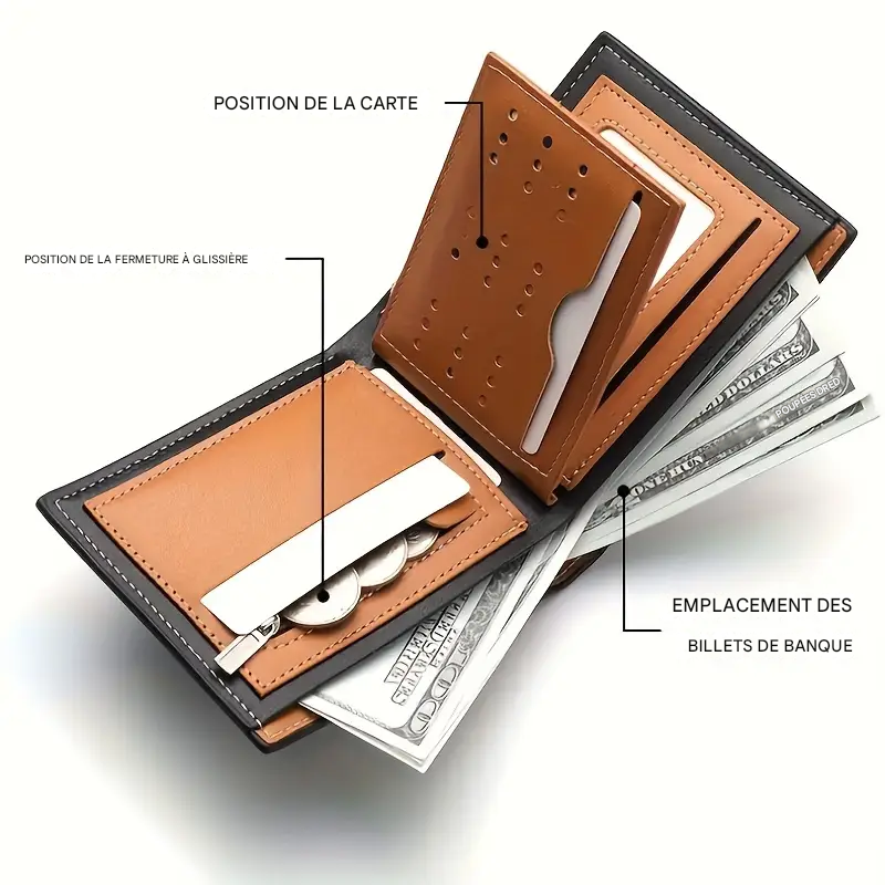 Portefeuille pour homme à motif lion.