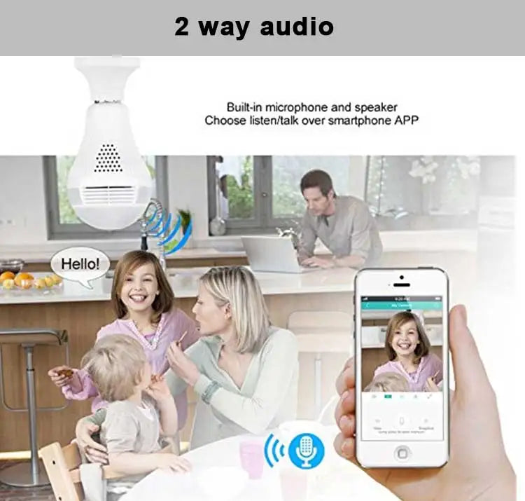 Caméra Ampoule Panoramique WiFi 360° HD