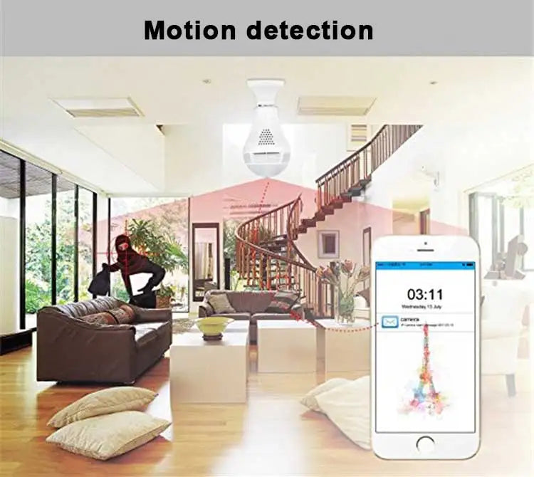 Caméra Ampoule Panoramique WiFi 360° HD