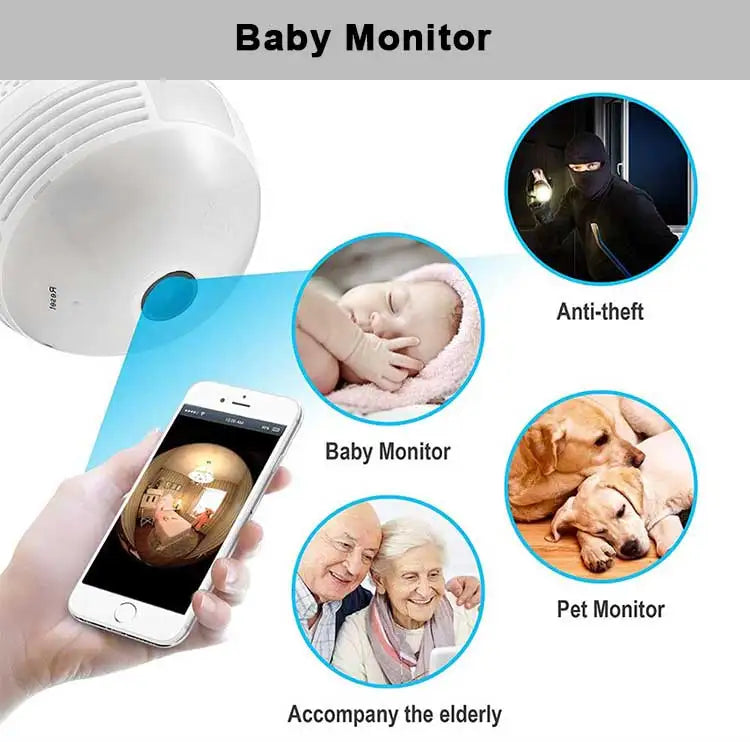 Caméra Ampoule Panoramique WiFi 360° HD