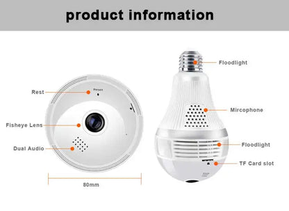Caméra Ampoule Panoramique WiFi 360° HD