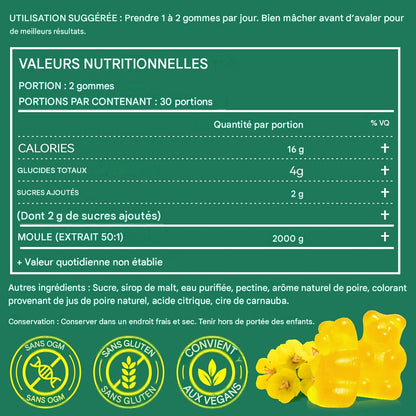 Mullein Gummies 2000 mg – Soutien Respiratoire Naturel au Bouillon-Blanc, 60 Gummies Burkina