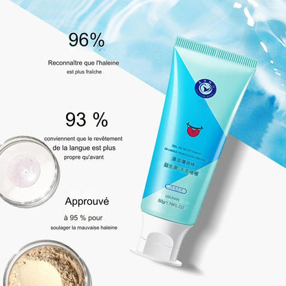 Gel Nettoyant pour la Langue à la Menthe + Brosse Gratte-Langue.