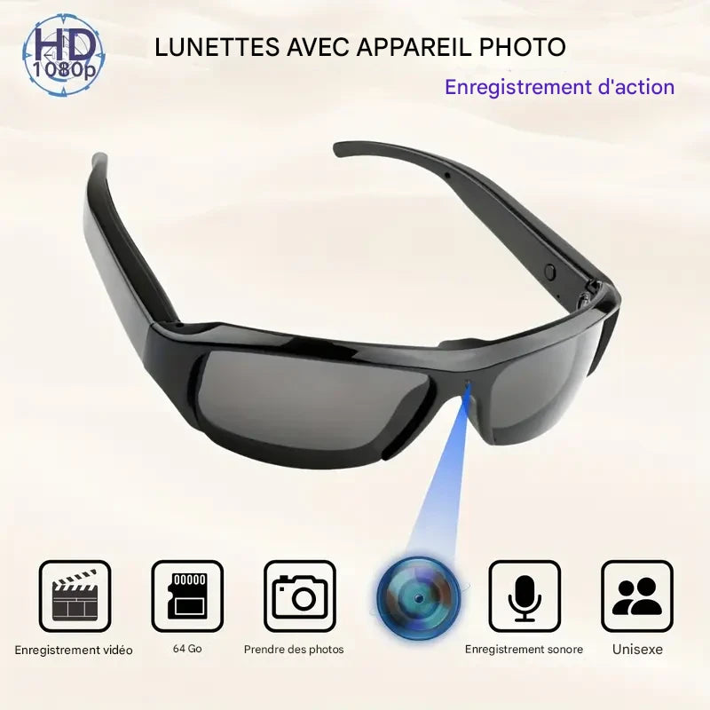 Lunettes Intelligentes Avec Caméra HD 1080p.