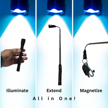 Lampe de Poche Multifonctionnelle Télescopique à 3 LED