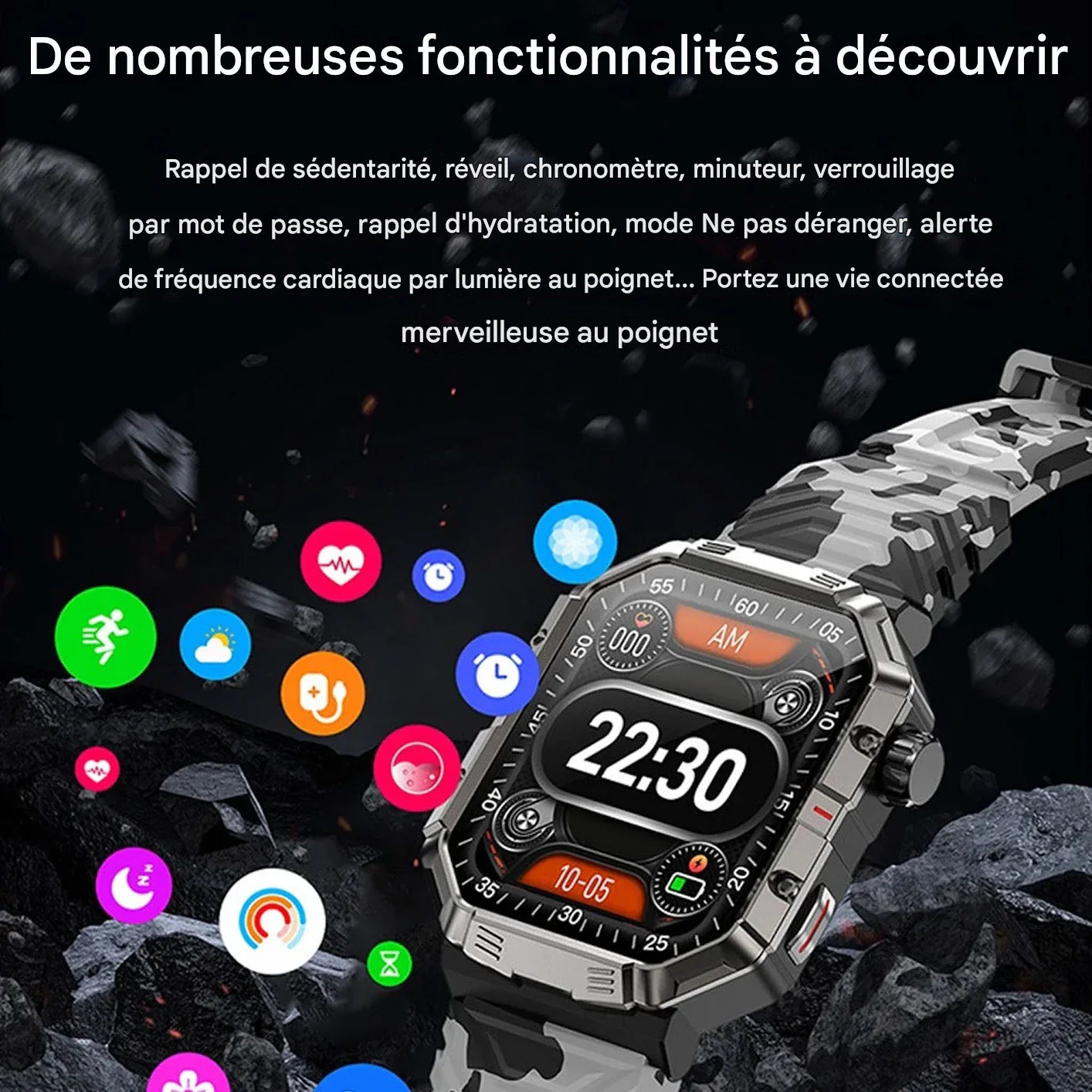 Montre connectée militaire W55.