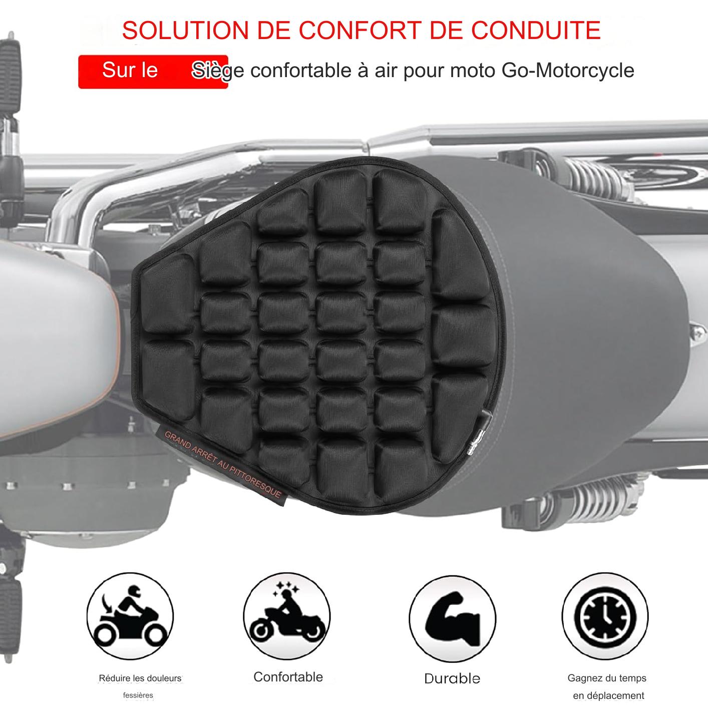Coussin de siège pneumatique pour moto.