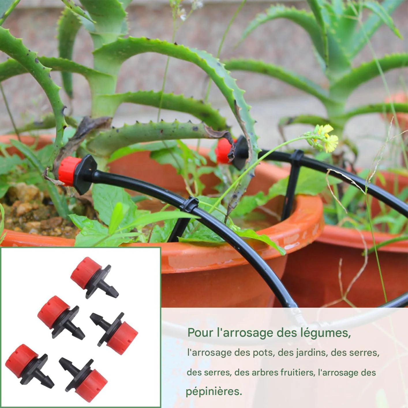 Lot de 10 arroseurs goutte-à-goutte.