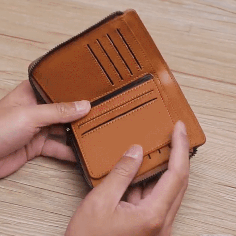 Portefeuille En Cuir Multifonctionnel.