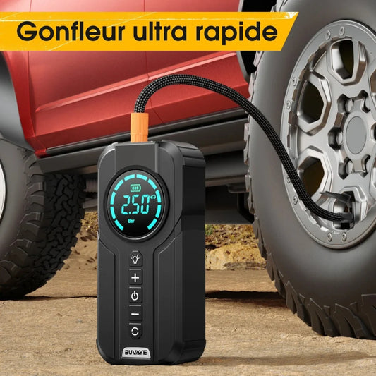 Démarreur de Batterie 4-en-1 avec Gonfleur Automatique.