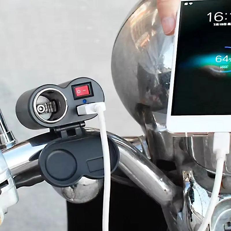 Chargeur USB Moto Avec Prise Allume-Cigare