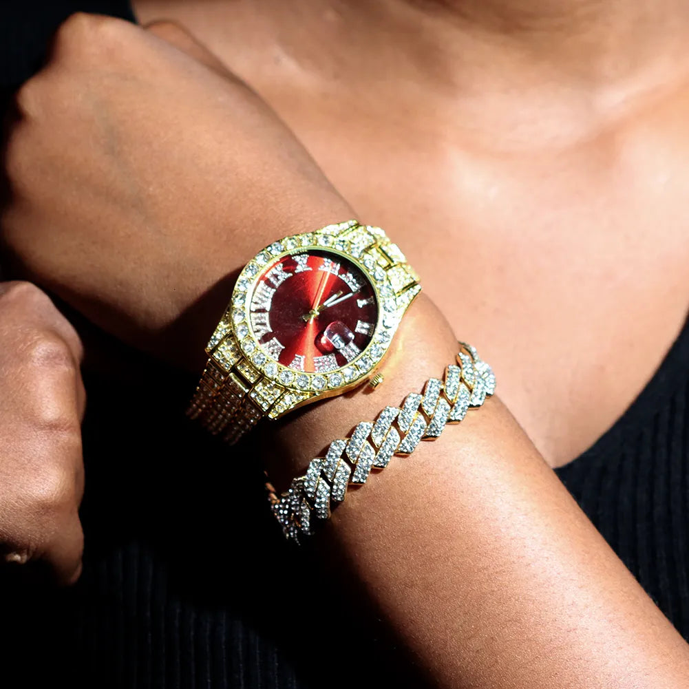 Collection exclusive de montres et de bracelets à maillons cubains pour les hommes et les femmes