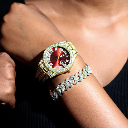 Collection exclusive de montres et de bracelets à maillons cubains pour les hommes et les femmes