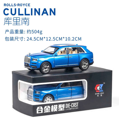 Réplique à l'échelle 1:24 du Rolls-Royce Cullinan avec son, lumières et rétrofriction.