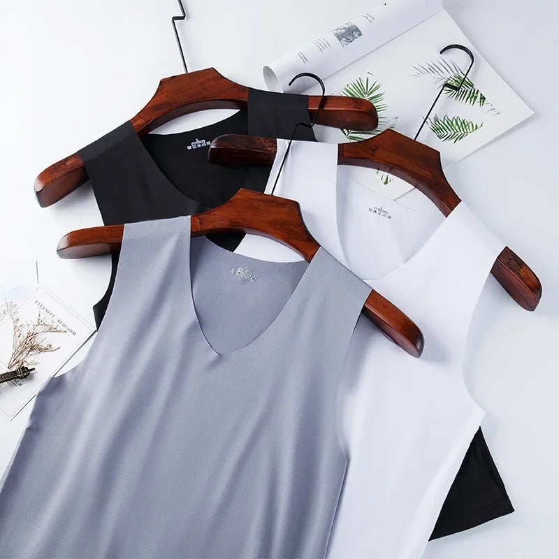 Pack de 3 débardeurs en soie pour hommes.