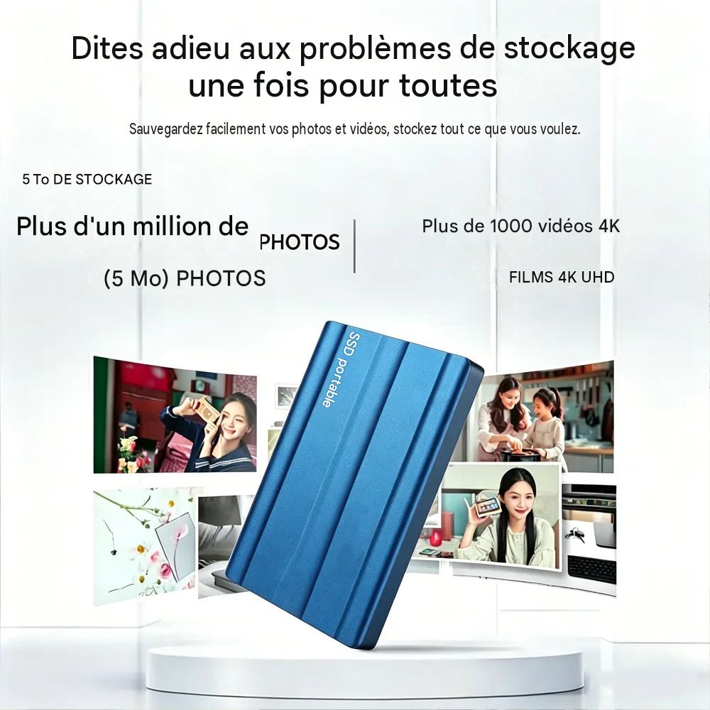 💾 SSD Portable M.2 16 To – Stockage Haute Capacité, Rapide et Compact. Burkina