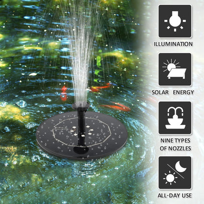Pompe de Fontaine Solaire avec Lumière LED.