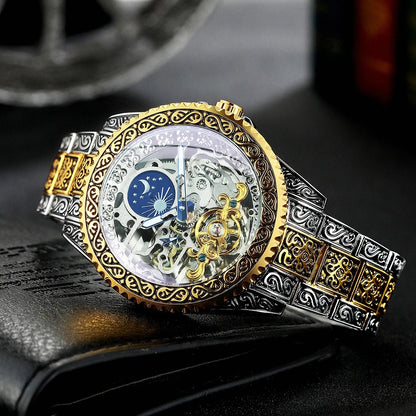 FORSINING Montre rétro de luxe pour homme.