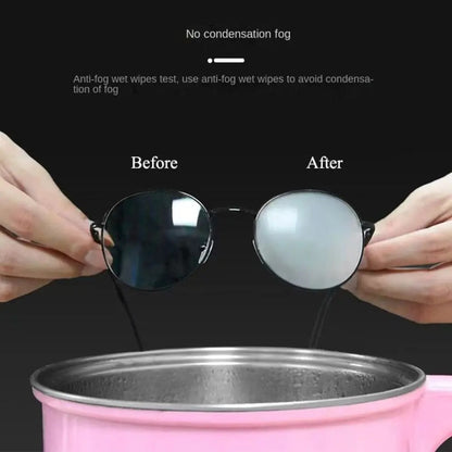 Lot de 100 Lingettes Nettoyantes pour Lunettes.