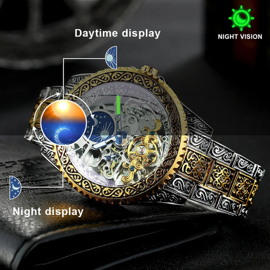 FORSINING Montre rétro de luxe pour homme.