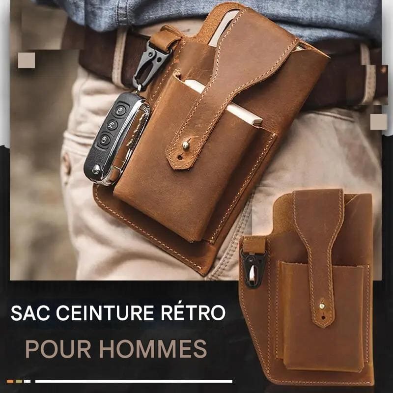 Sac de ceinture rétro pour hommes.