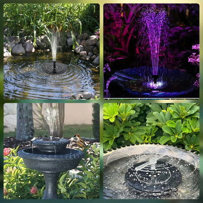 Pompe de Fontaine Solaire avec Lumière LED.