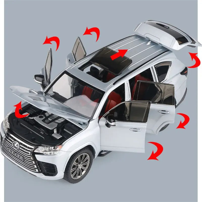 🇨🇮 1:24 LEXUS LX600 miniature Ultra Réaliste – Portes Ouvrantes, Son & Lumière